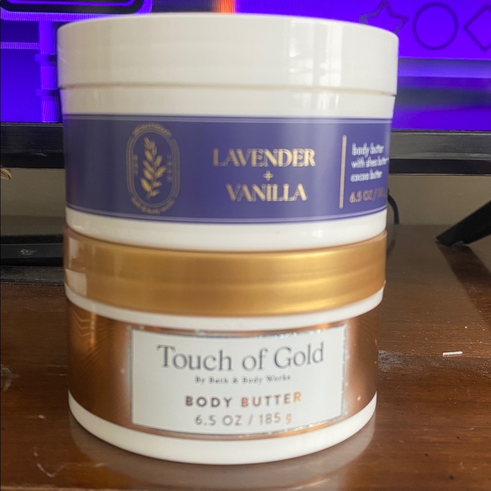 Bath & Body Works Lavender Vanilla Body Butter and touch of gold